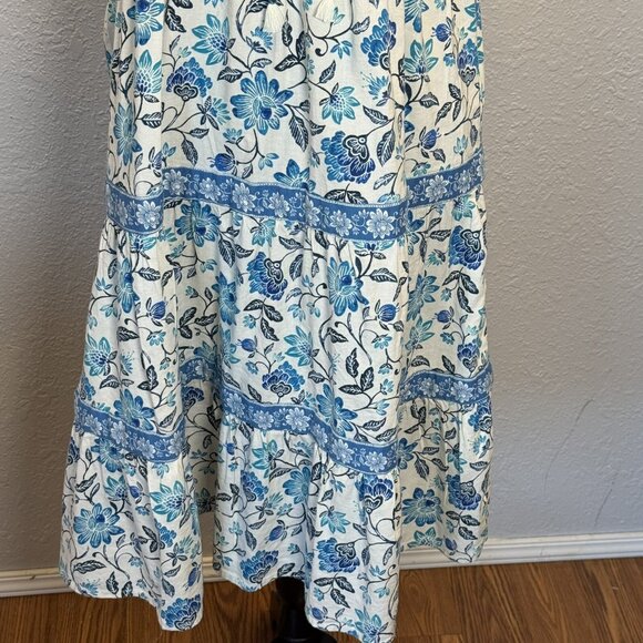 Old Navy Girls XL (14) Sleeveless Button-Front Tiered Fit & Flare Midi Dress - Picture 3 of 10